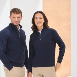 Sweat-shirt col zippé unisexe