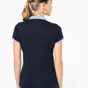 Polo piqué bicolore femme