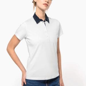 Polo jersey bicolore femme