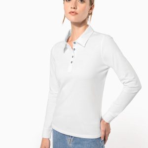 Polo jersey manches longues femme