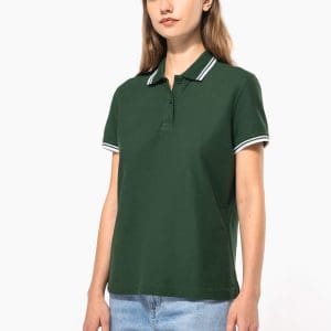 Polo femme manches courtes à rayures