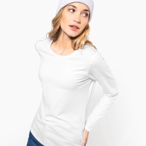 T-shirt col rond manches longues femme