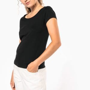 T-shirt col bateau manches courtes femme
