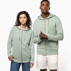 Sweat-shirt french terry écoresponsable zippé à capuche unisexe