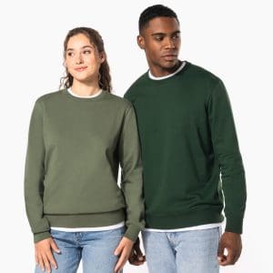 Sweat-shirt recyclé col rond unisexe