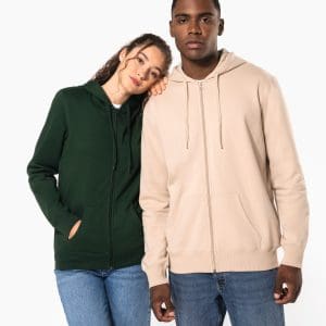 Sweat-shirt recyclé zippé à capuche unisexe