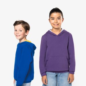 Sweat-shirt capuche contrastée enfant