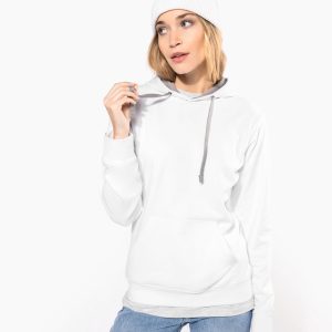 Sweat-shirt capuche contrastée femme