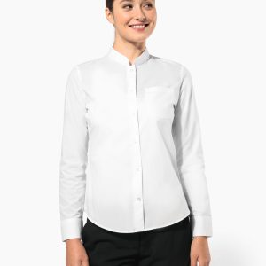 Chemise col mao manches longues femme