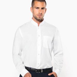 Chemise col mao manches longues