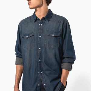 Chemise denim manches longues