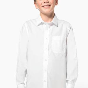 Chemise popeline manches longues enfant