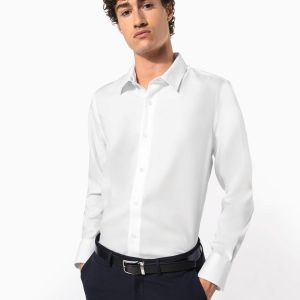 Chemise ajustée manches longues sans repassage