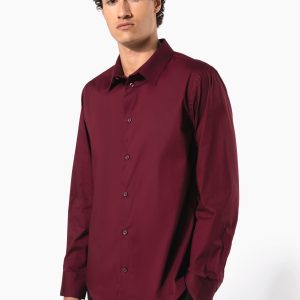 Chemise coton / élasthanne manches longues homme