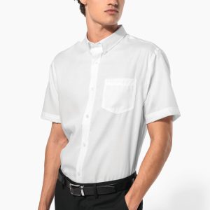 Chemise micro-sergé manches courtes sans repassage