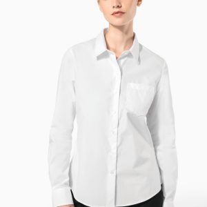 Chemise popeline manches longues femme