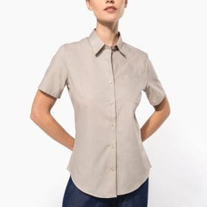 Chemise popeline polycoton manches courtes entretien facile femme