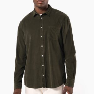 Chemise manches longues en velours homme