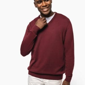 Pull col V homme