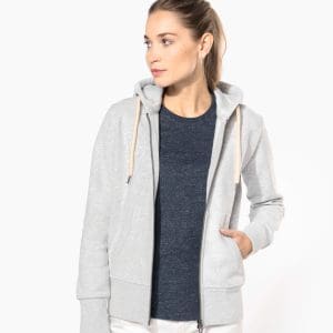 Sweat-shirt vintage zippé à capuche femme