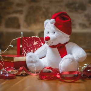 Peluche zippée ours de Noël