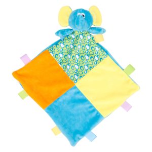 Doudou plat multicolore éléphant