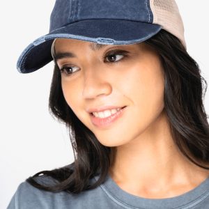 Casquette trucker écoresponsable  effet déchiré unisexe