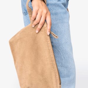 Pochette écoresponsable en velours côtelé