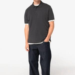Polo écoresponsable délavé en jersey homme