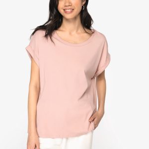 T-shirt écoresponsable à manches à revers femme