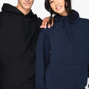 Sweat-shirt écoresponsable à capuche  à épaules tombantes French Terry unisexe