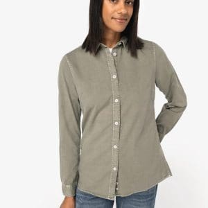 Chemise écoresponsable délavée femme