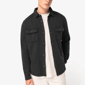 Surchemise écoresponsable délavée en molleton gratté homme