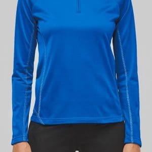 Haut de sport manches longues ¼ zip femme