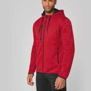 Veste à capuche chinée homme