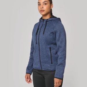Veste à capuche chinée femme