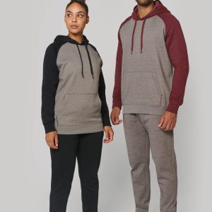 Sweat-shirt à capuche bicolore