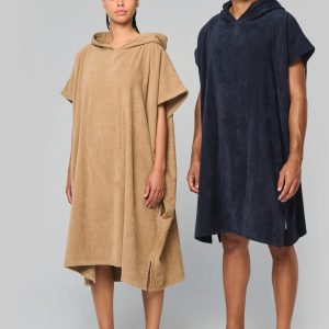 Poncho éponge à capuche unisexe