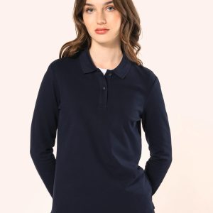 Polo Supima® manches longues femme