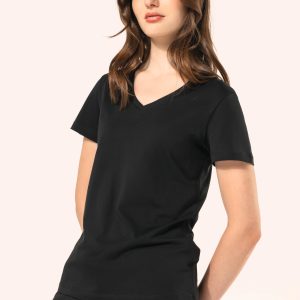 T-shirt Supima® col V manches courtes femme