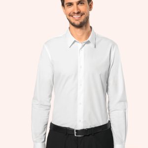 Chemise popeline manches longues homme