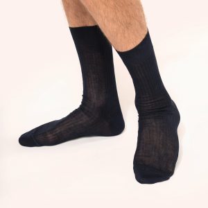 Chaussettes coton rib 4x2 fil d'Écosse homme