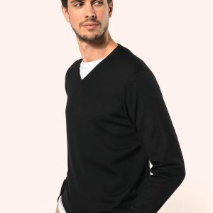 Pull Mérinos col V homme