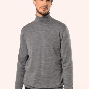 Pull Mérinos col roulé homme