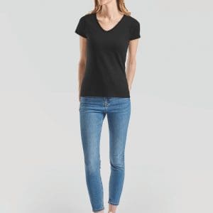 T-shirt femme col v Valueweight (61-398-0)