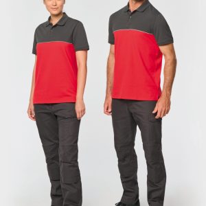 Polo bicolore écoresponsable manches courtes unisexe