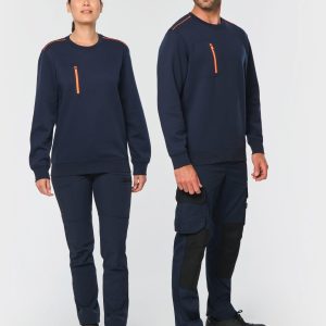 Sweat-shirt Day To Day zip poche contrastée unisexe
