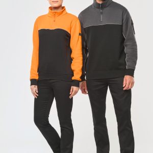 Sweat-shirt écoresponsable col zippé unisexe