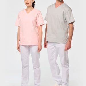 Tunique manches courtes polycoton unisexe