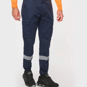 Pantalon cargo unisexe avec bas élastiqué et bande réfléchissante